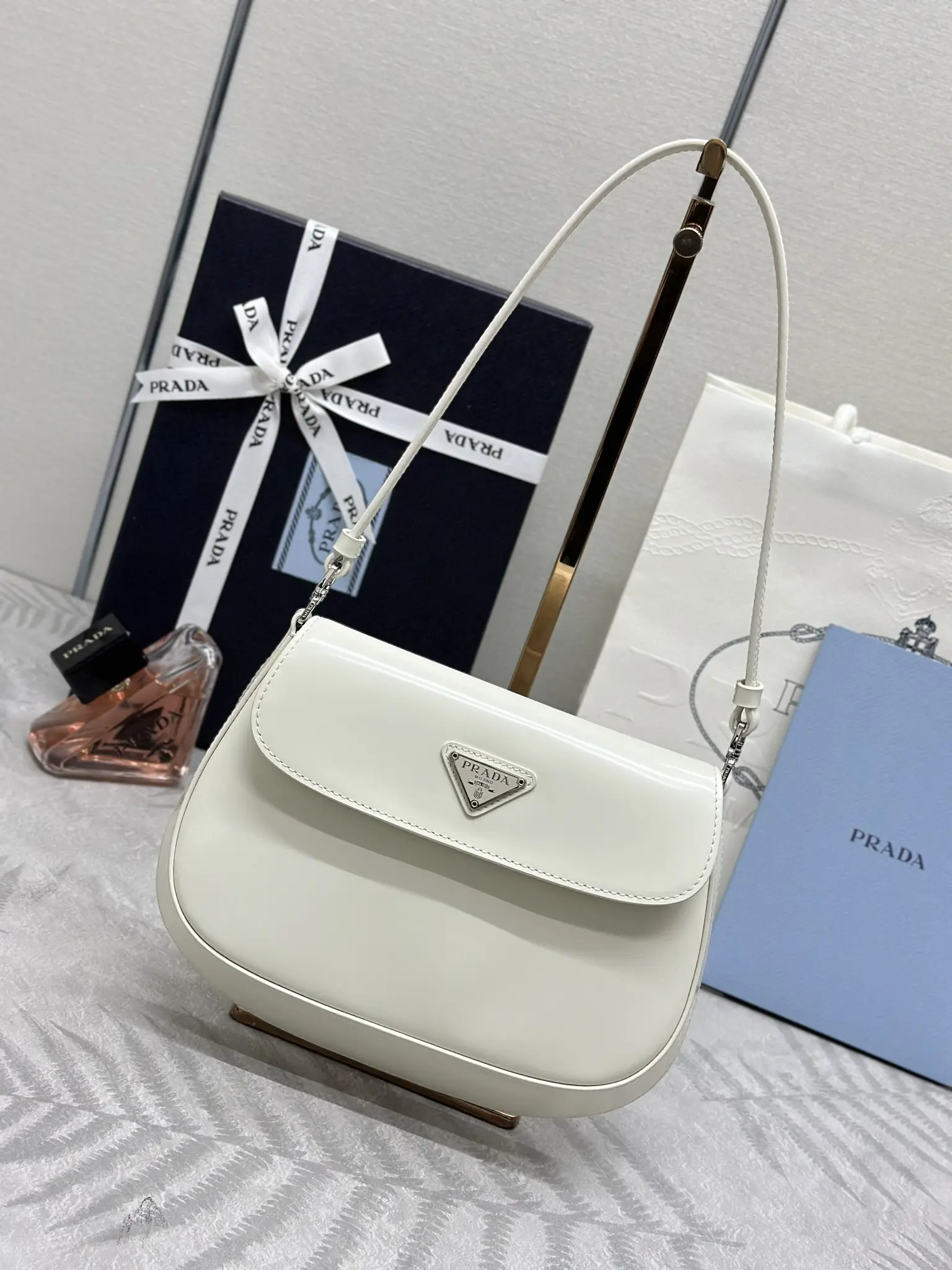 Prada Cleo Brushed Leather Shoulder Bag D82011323
