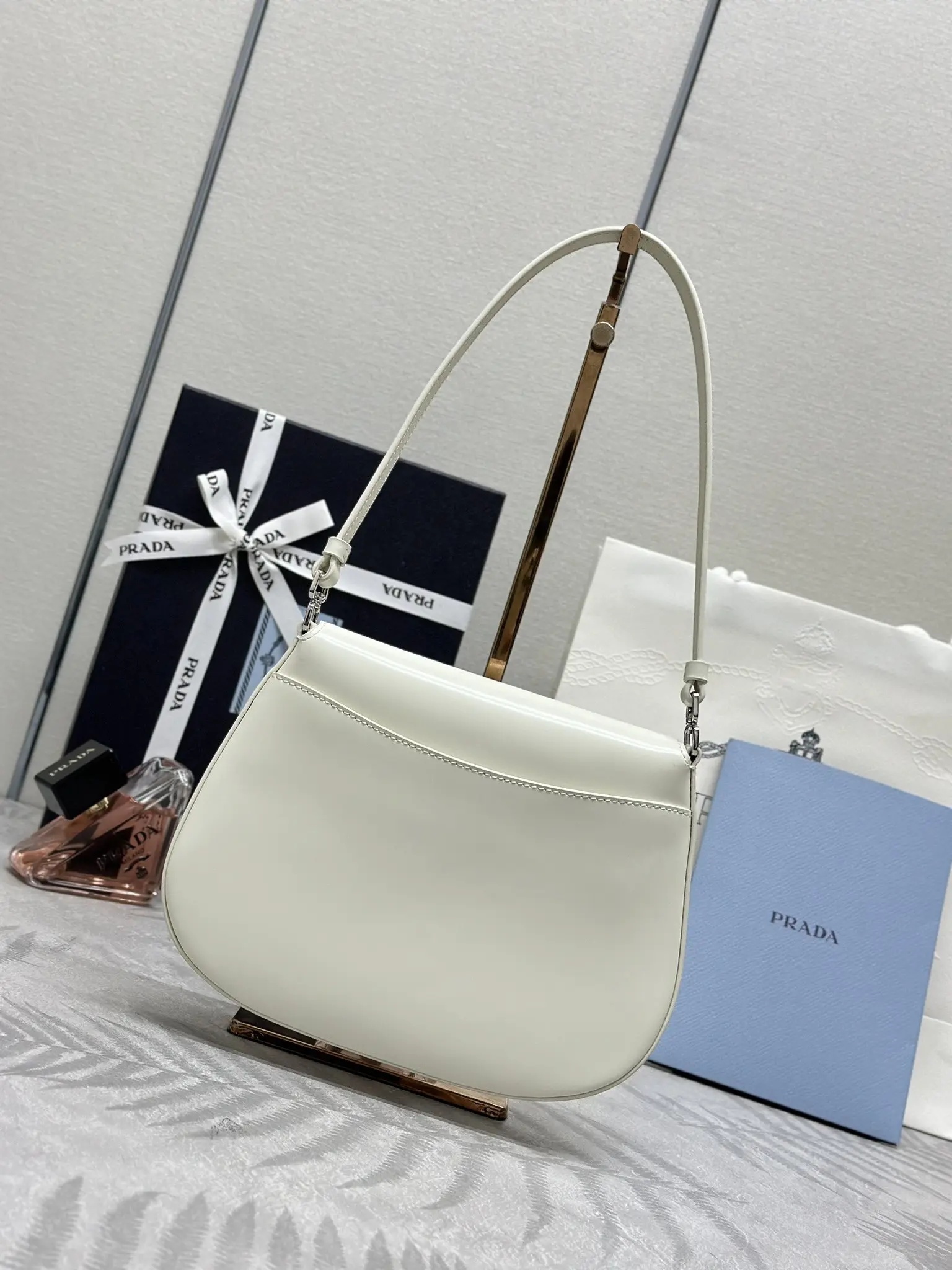 Prada Cleo Brushed Leather Shoulder Bag D82011323 — view 3