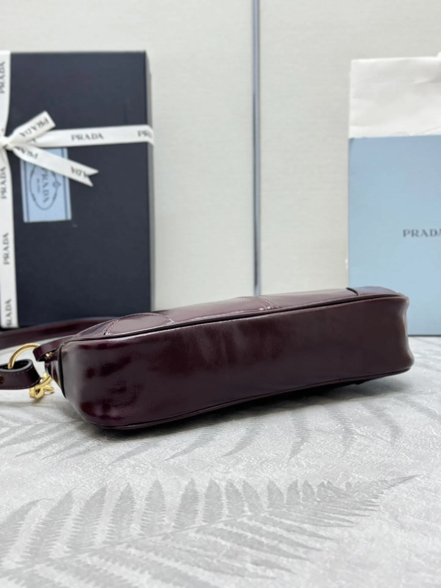 Prada 1BC221 Patent Leather Chain Shoulder Bag D89011324 — view 6
