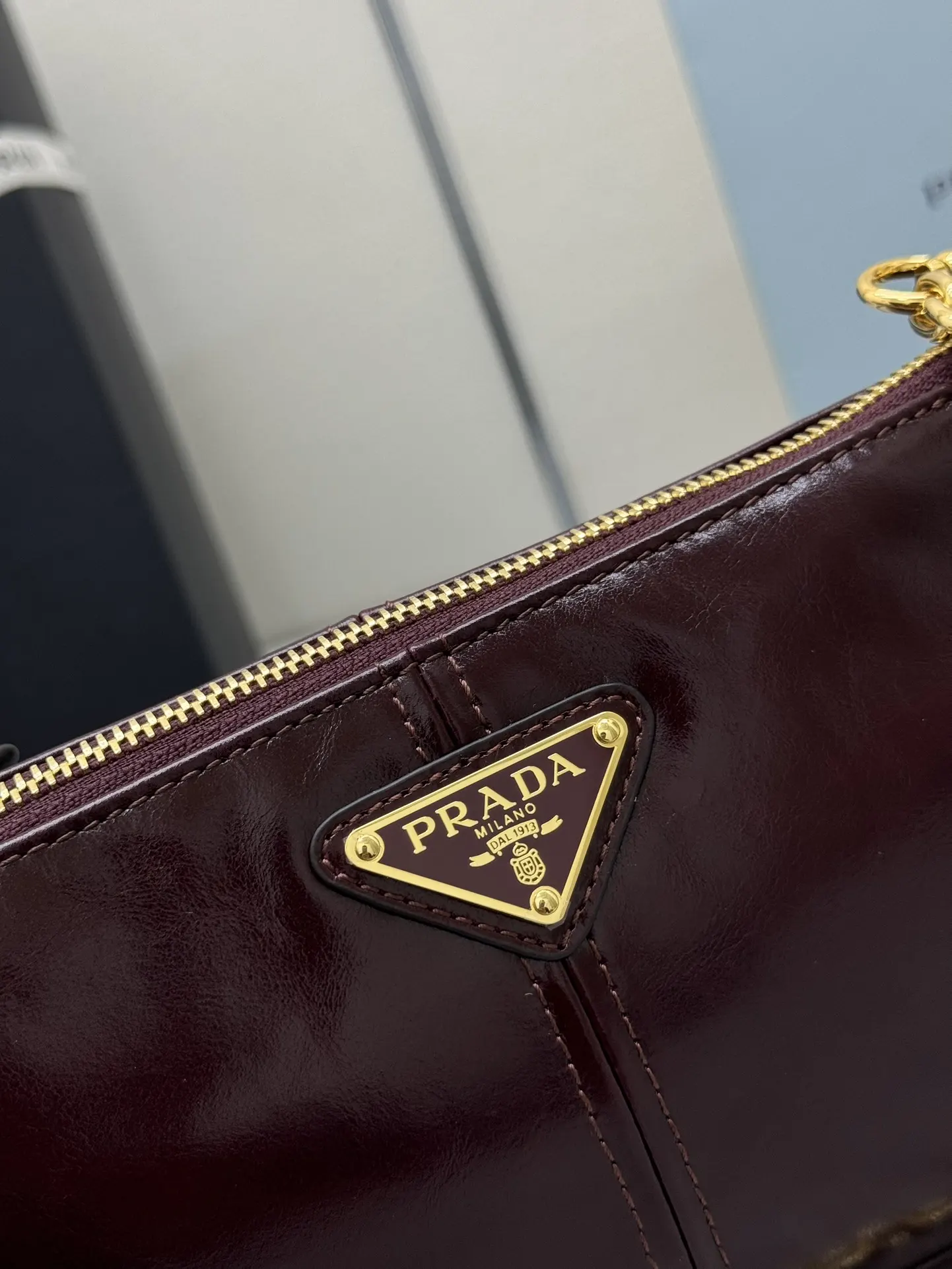 Prada 1BC221 Patent Leather Chain Shoulder Bag D89011324 — view 7