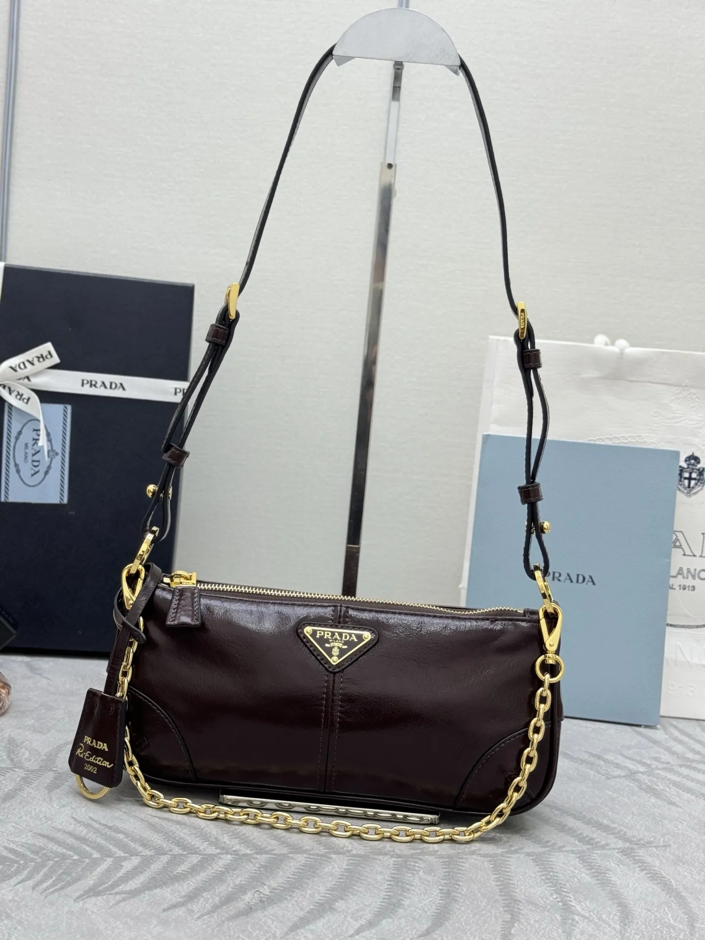 Prada 1BC221 Oiled Leather Shoulder Bag D89011325
