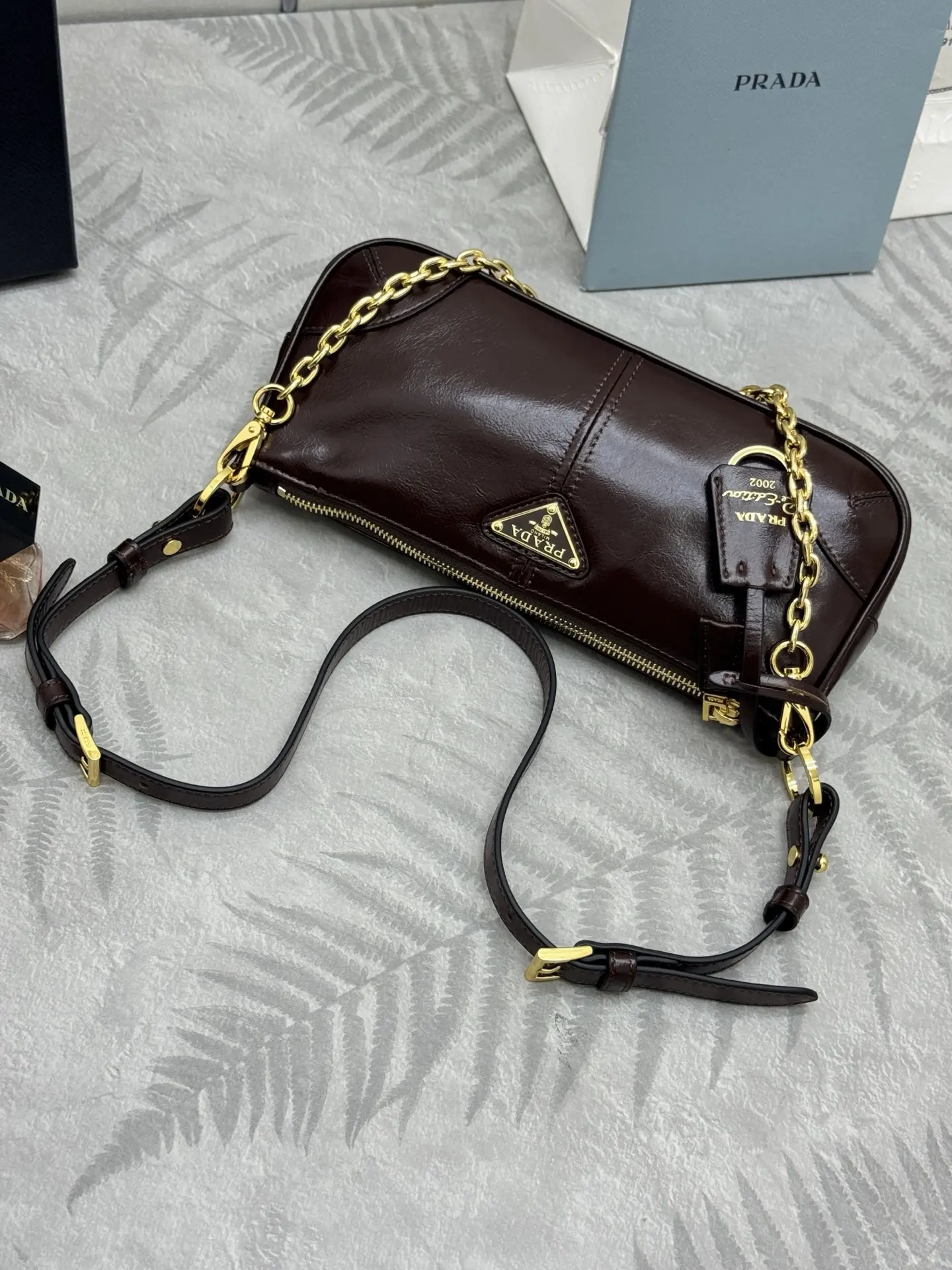 Prada 1BC221 Oiled Leather Shoulder Bag D89011325 — view 4