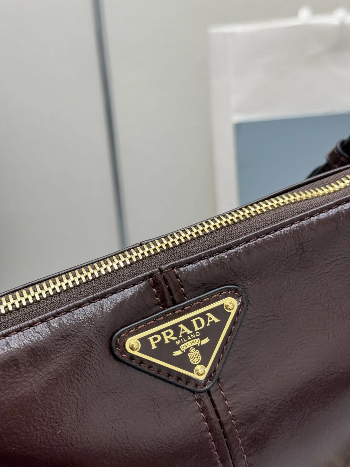 Prada 1BC221 Oiled Leather Shoulder Bag D89011325 — view 7