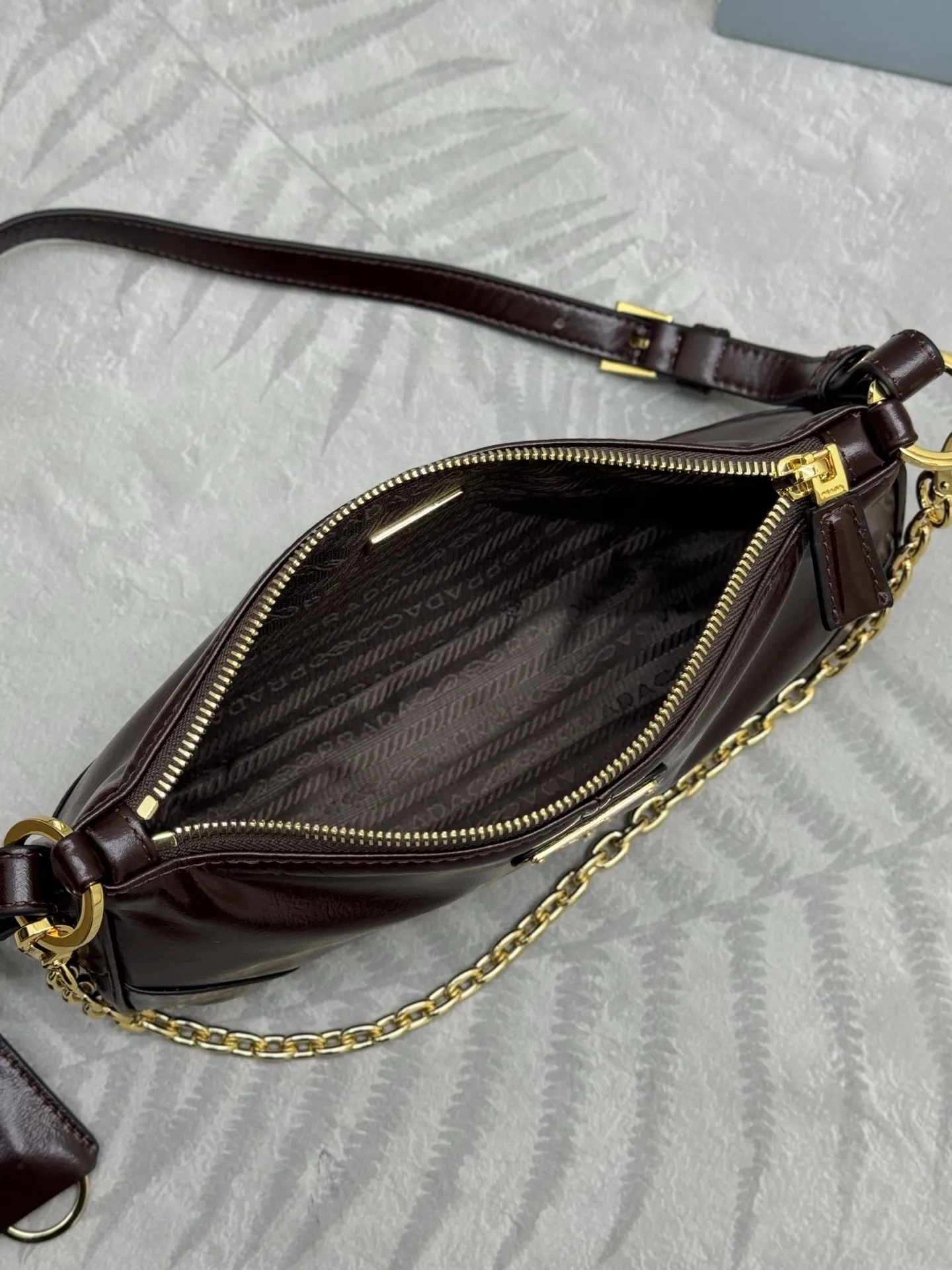 Prada 1BC221 Oiled Leather Shoulder Bag D89011325 — view 9