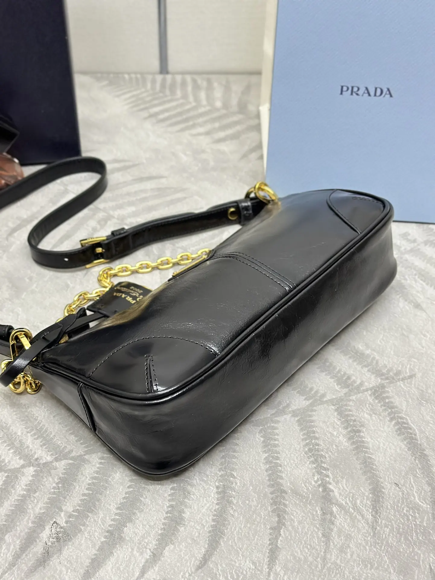 Prada 1BC221 Oiled Leather Shoulder Bag D89011326 — view 5