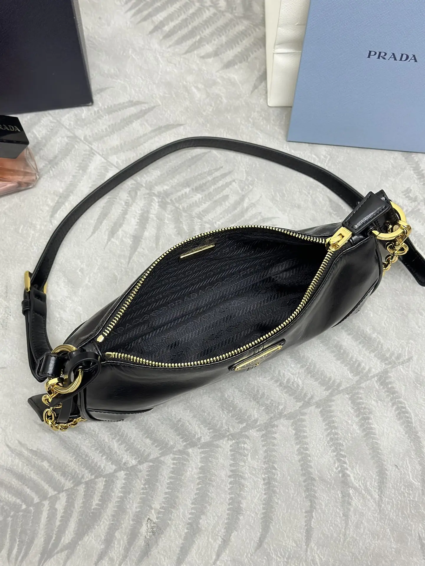 Prada 1BC221 Oiled Leather Shoulder Bag D89011326 — view 8