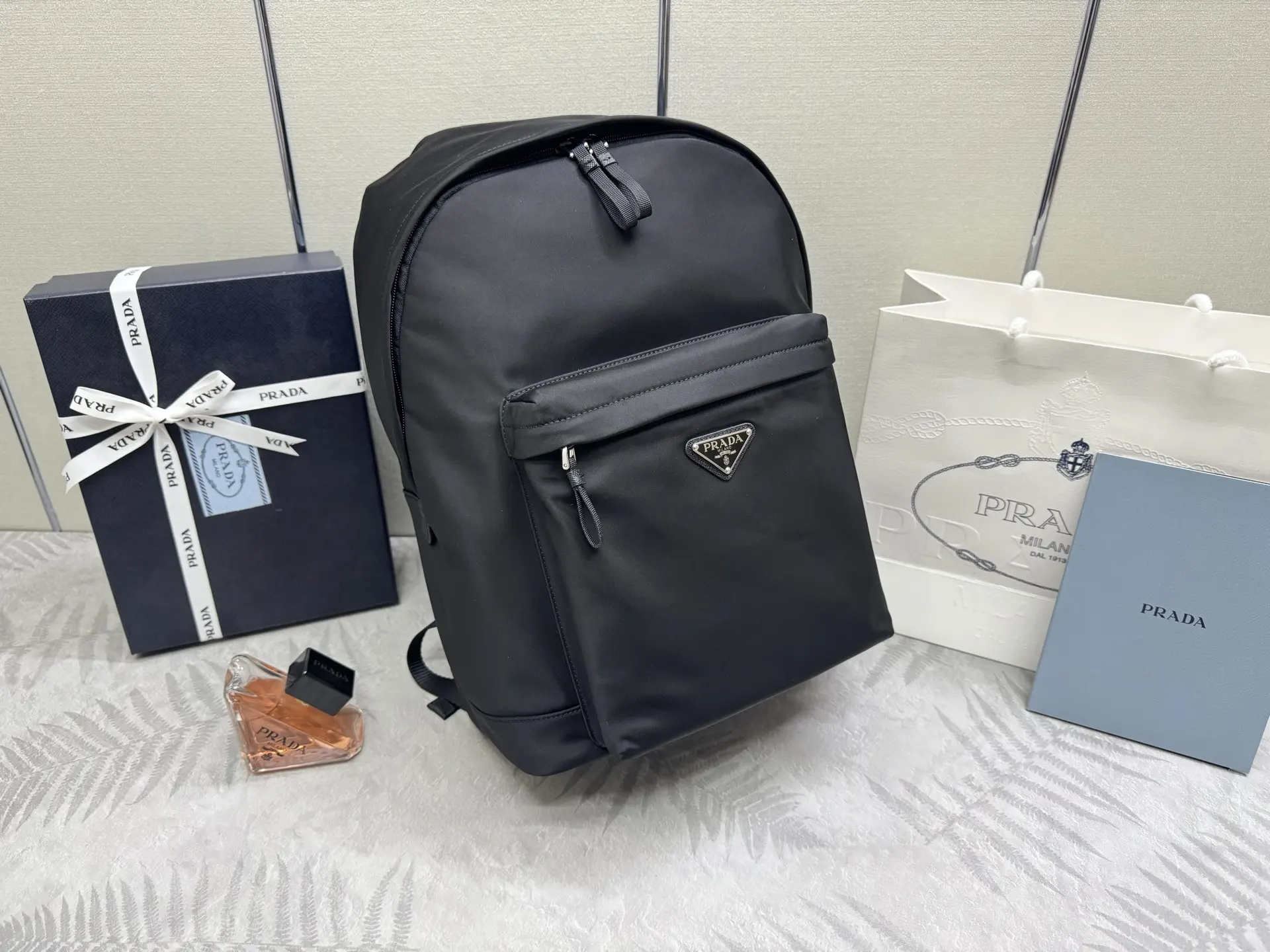 Saffiano Leather and Nylon Backpack D76011327 — view 2
