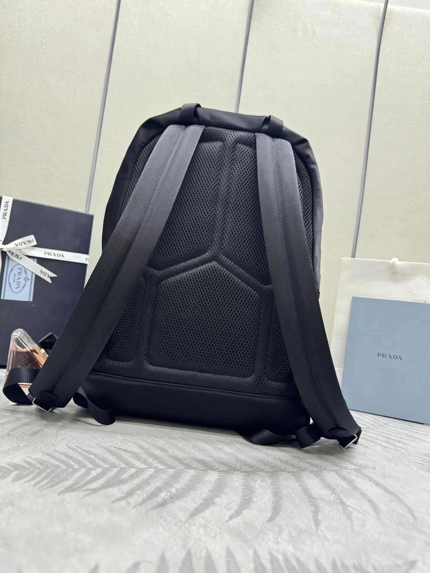 Saffiano Leather and Nylon Backpack D76011327 — view 3