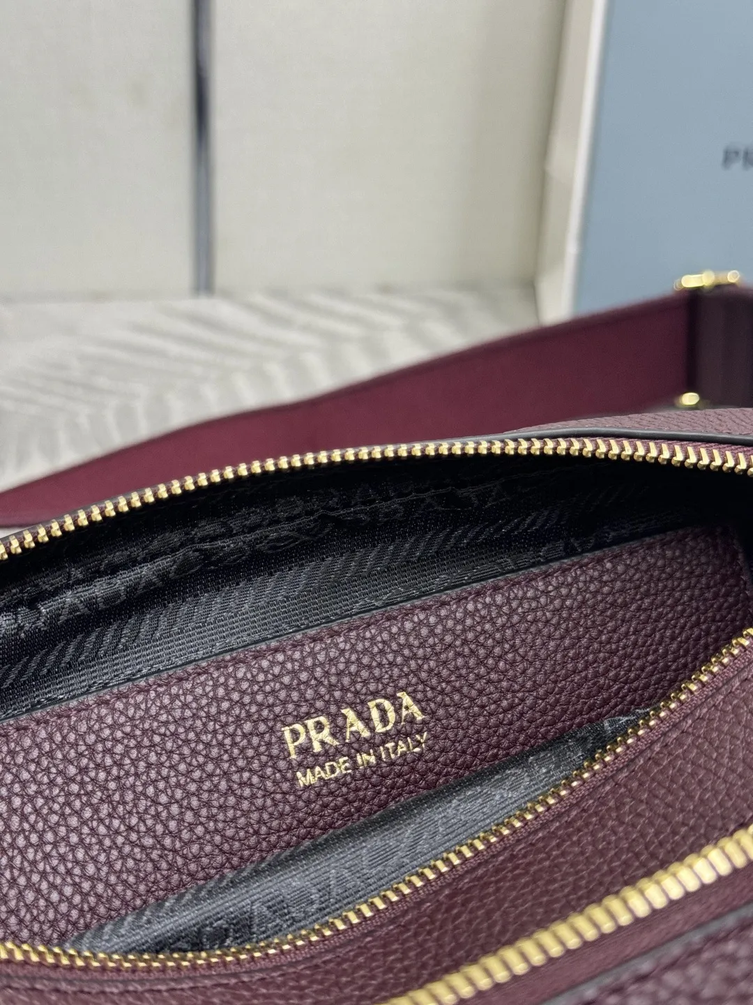 Prada 1BH082 Grained Leather Crossbody Bag D101011333 — view 9