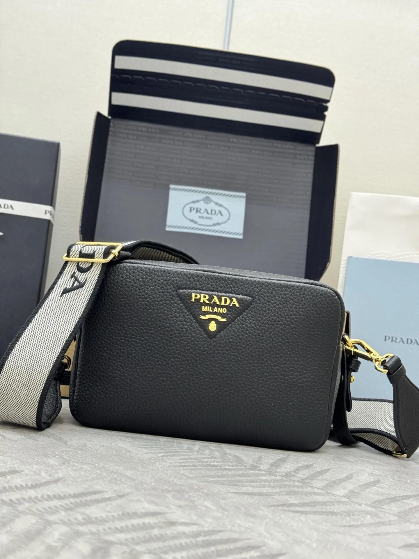 Prada 1BH082 Double-Layer Crossbody Bag D101011334