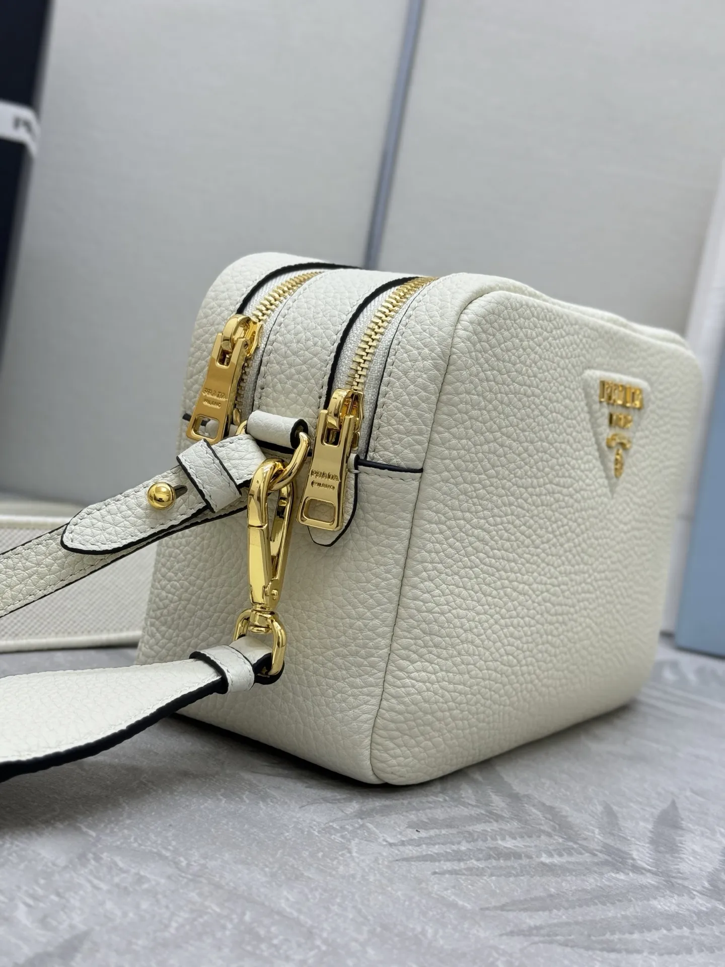Prada 1BH082 Double-Layer Deer-Grain Leather Bag D101011335 — view 3