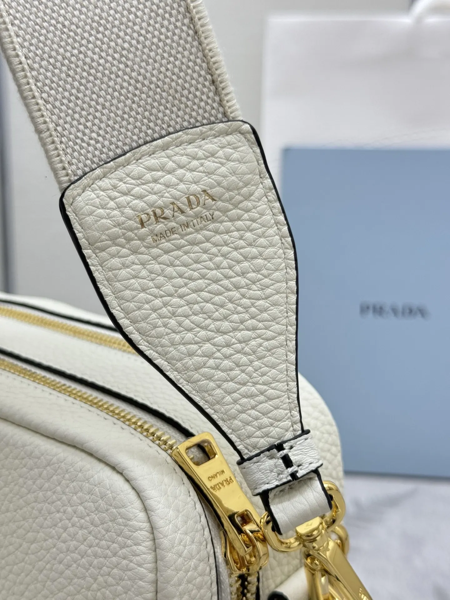 Prada 1BH082 Double-Layer Deer-Grain Leather Bag D101011335 — view 7