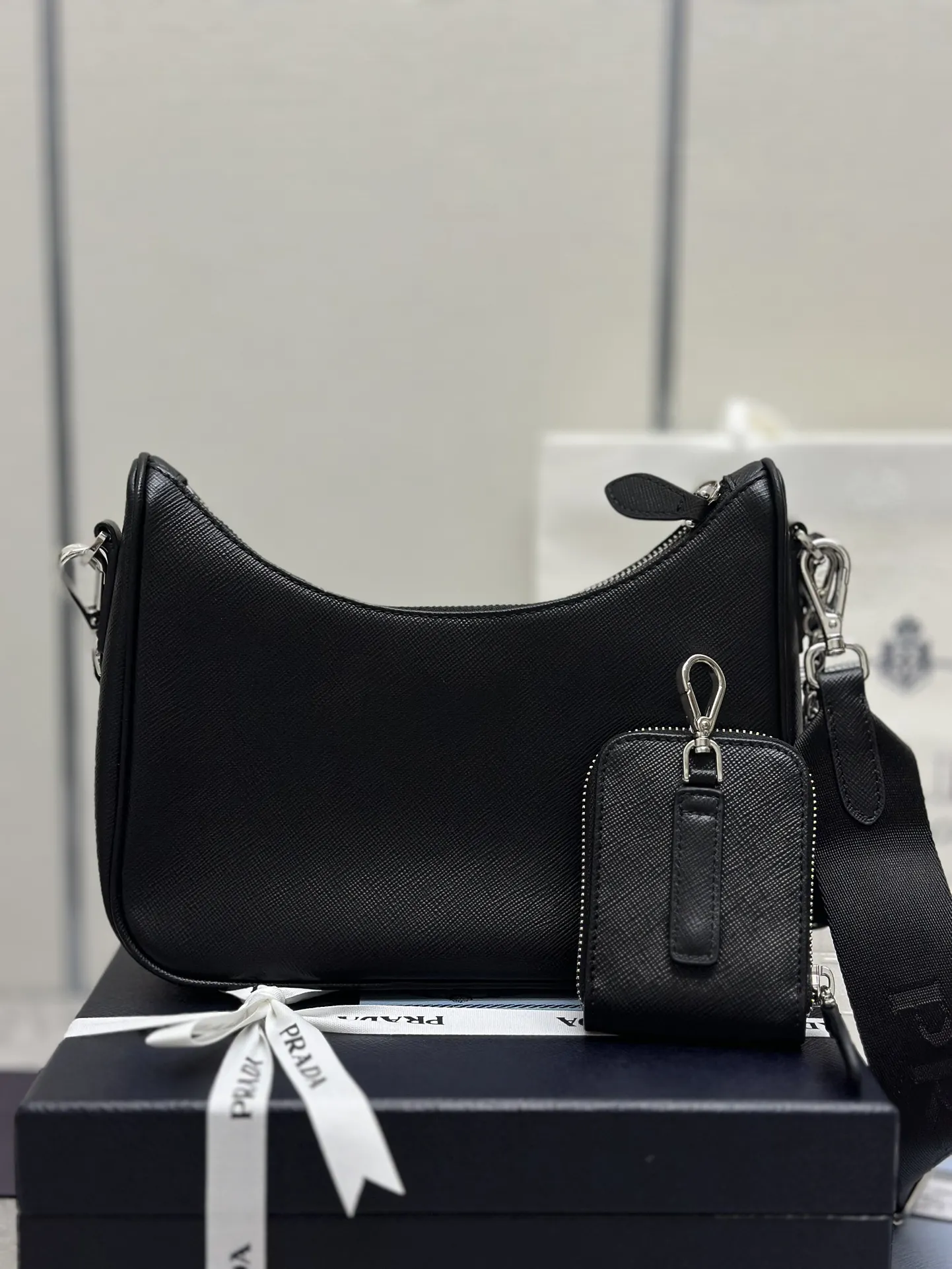 Prada Re-Edition 2005 Saffiano Leather Hobo Bag D87011338 — view 3