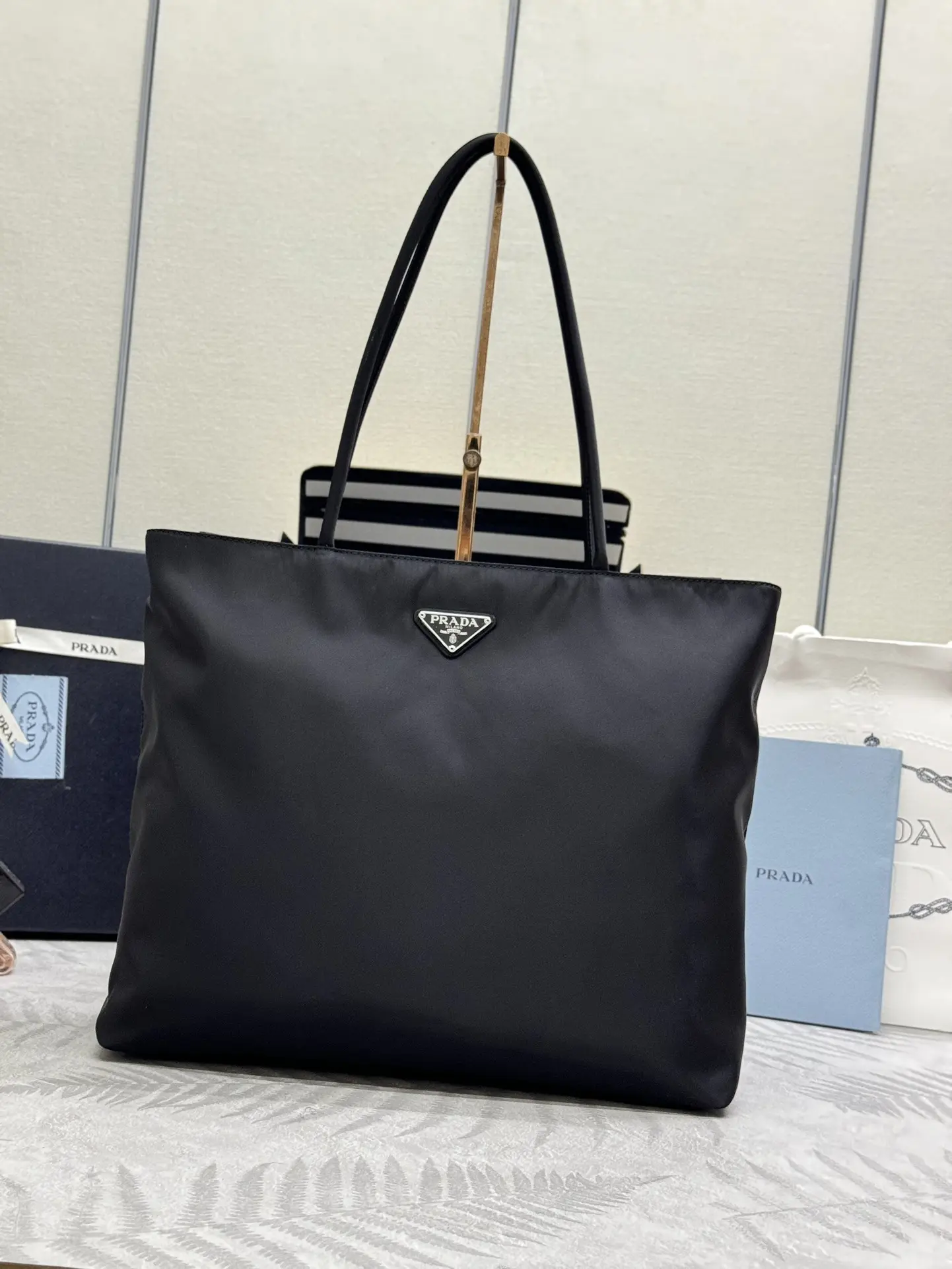 Nylon Triangle Logo Large Tote Bag D61011339
