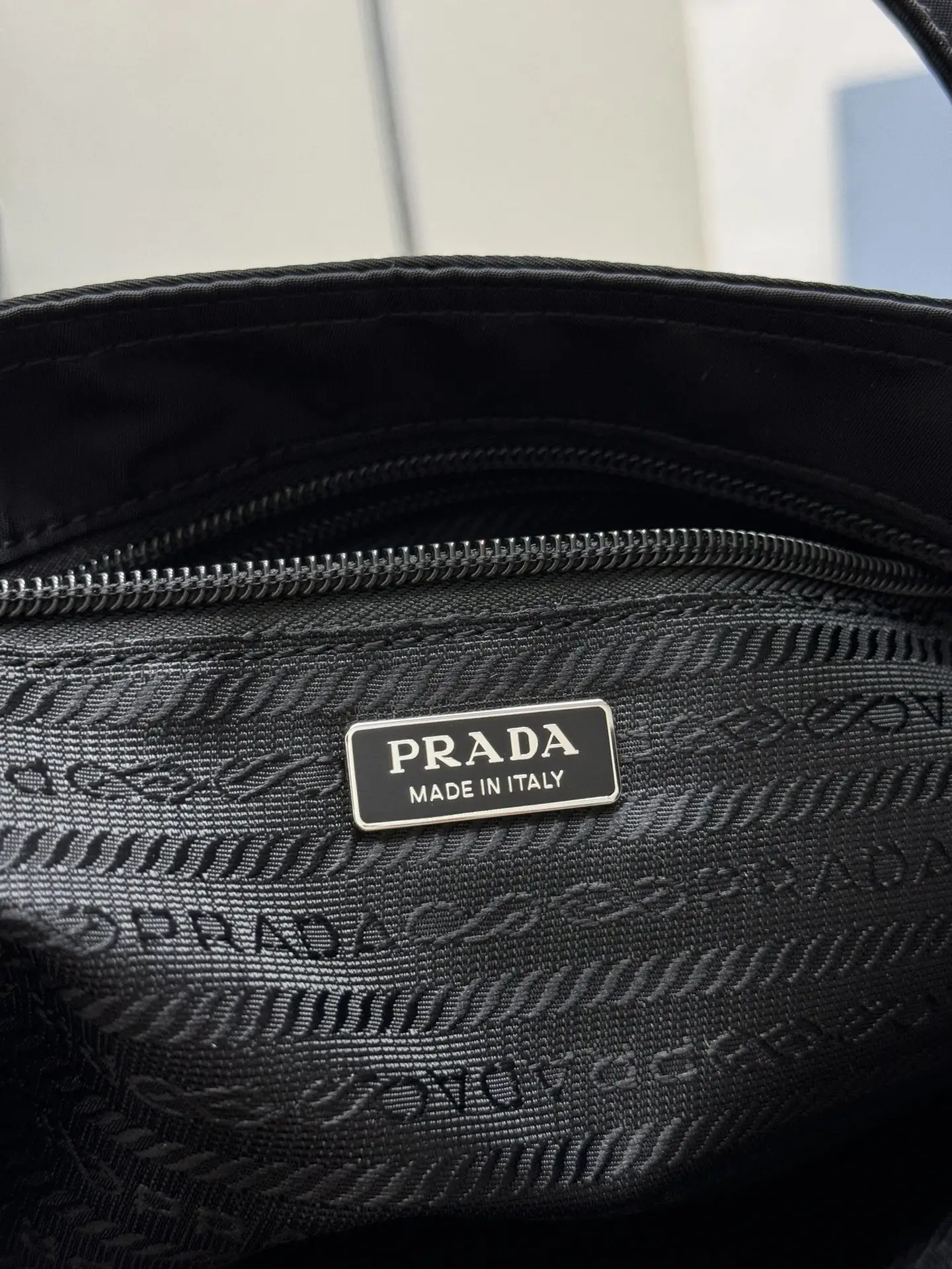 Nylon Triangle Logo Large Tote Bag D61011339 — view 9