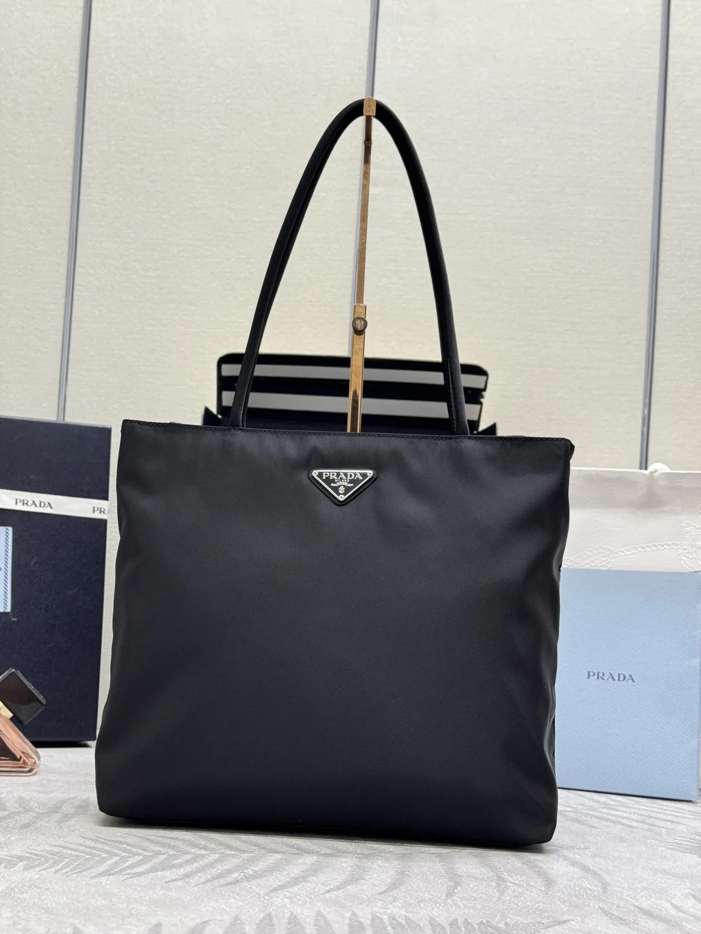 Nylon Triangle Logo Tote Bag D59011027