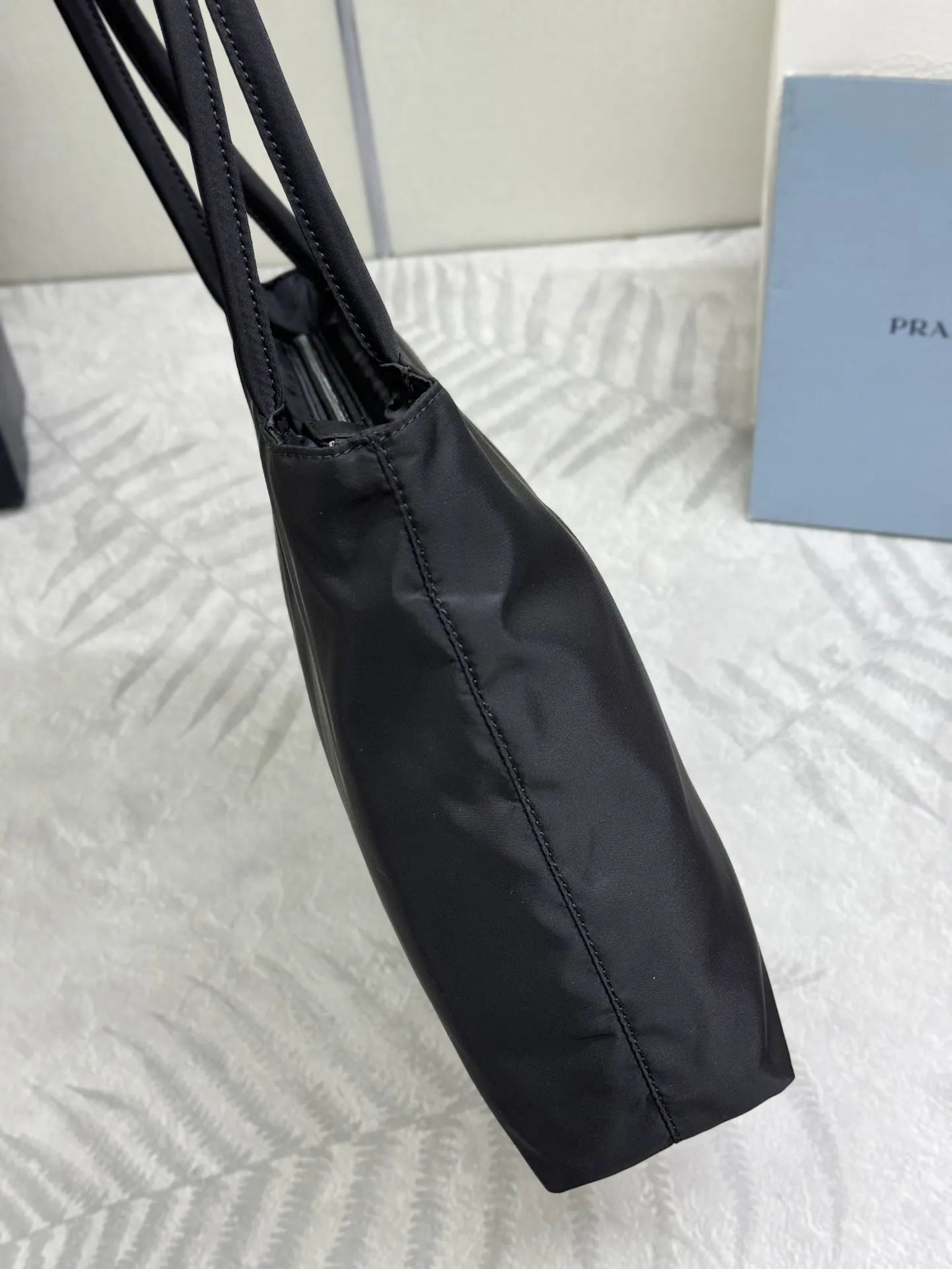Small Nylon Triangle Logo Tote Bag D51011340 — view 4