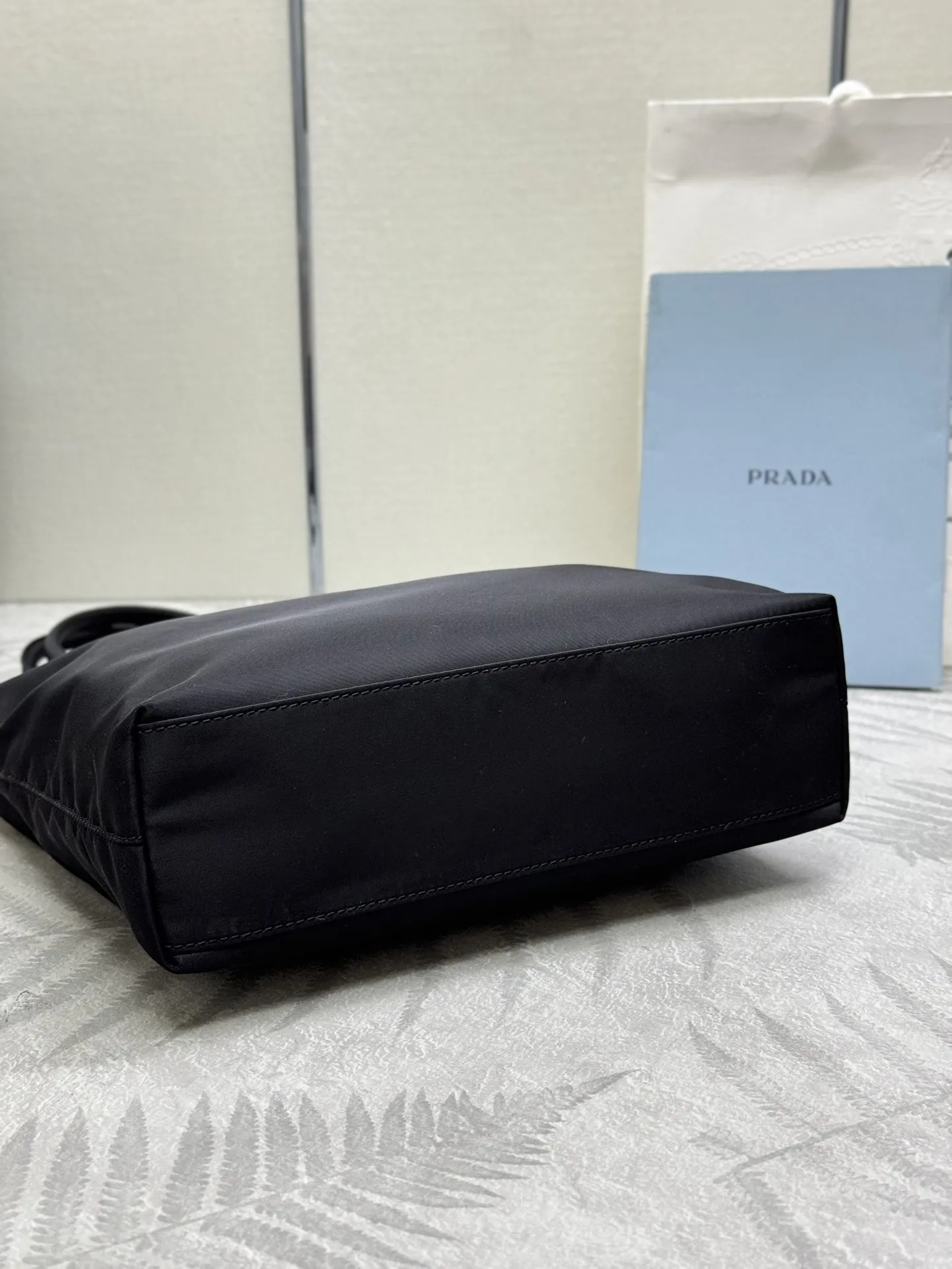 Small Nylon Triangle Logo Tote Bag D51011340 — view 5