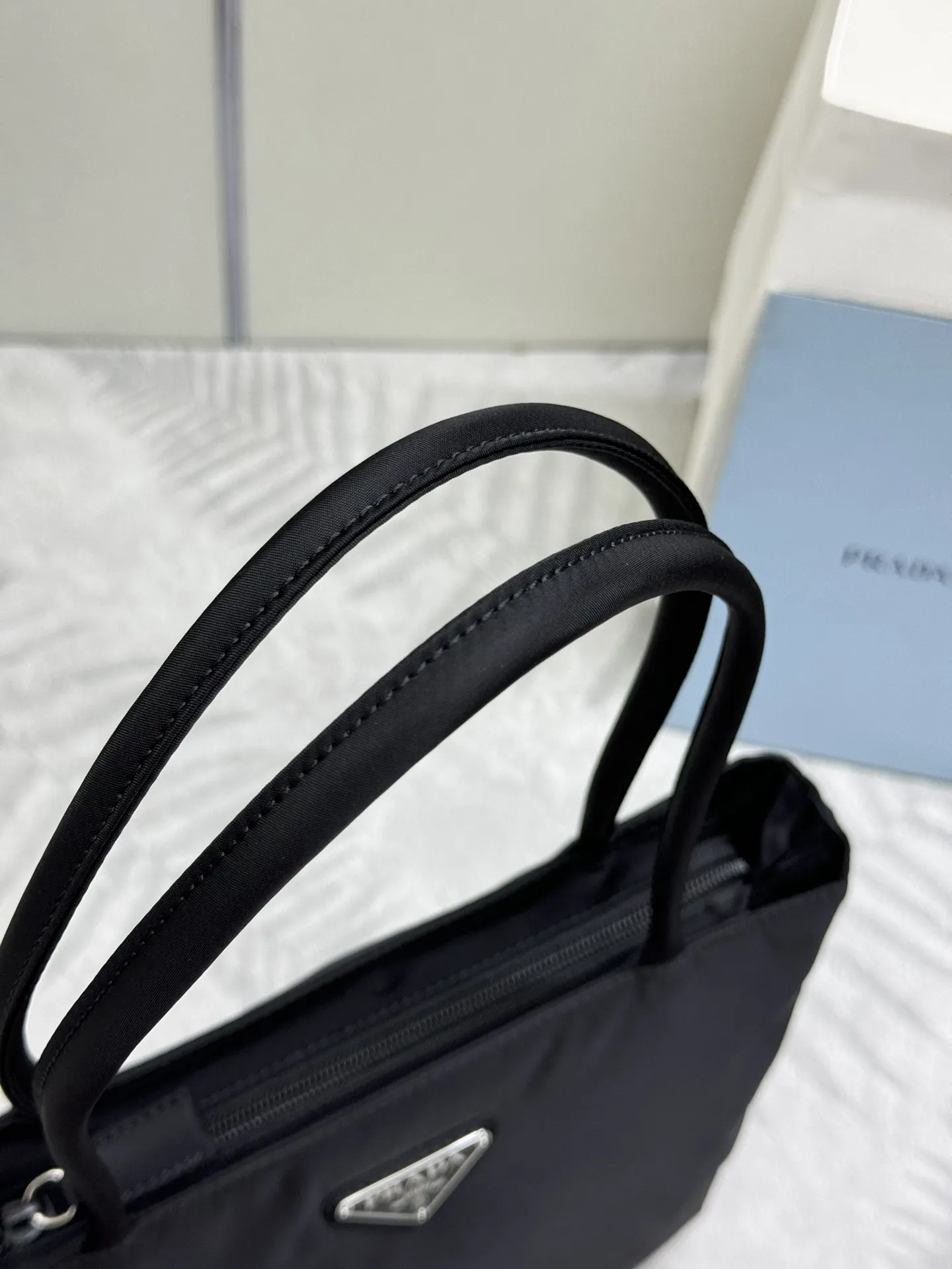 Small Nylon Triangle Logo Tote Bag D51011340 — view 6