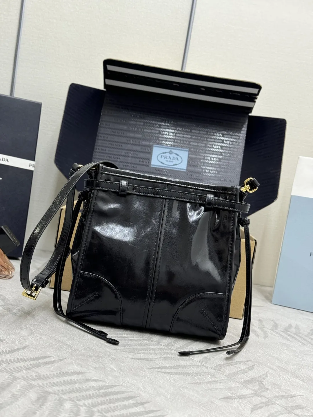 Soft Lux Oiled Leather Top-Handle Crossbody Bag D96011343 — view 3