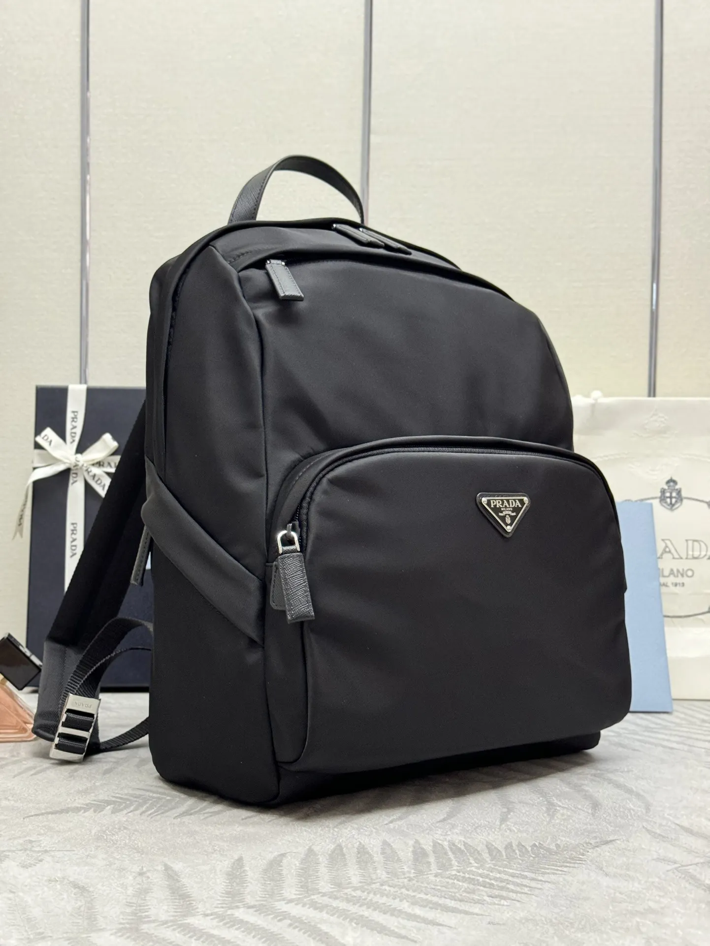 Prada Nylon Triangle Logo Backpack D71011344 — view 3