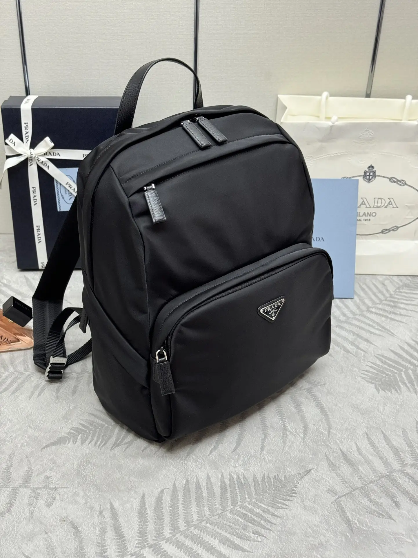 Prada Nylon Triangle Logo Backpack D71011344 — view 4
