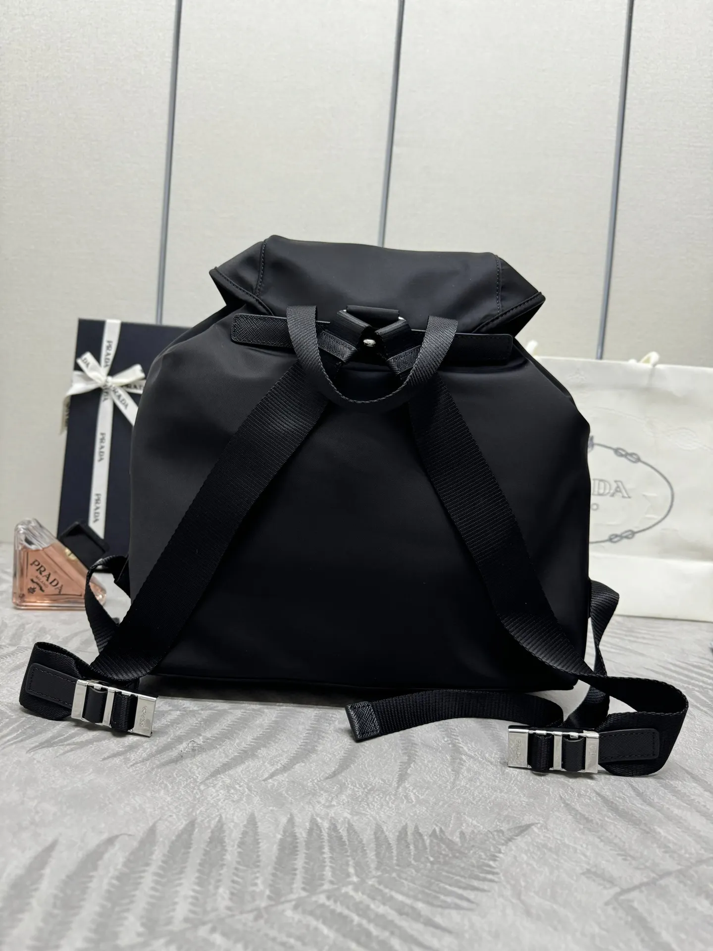 Nylon Backpack with Enamel Logo D63011346 — view 3