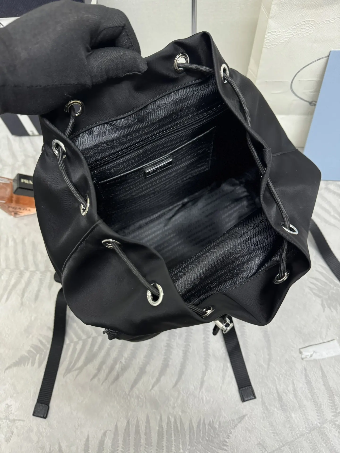 Nylon Backpack with Enamel Logo D63011346 — view 8