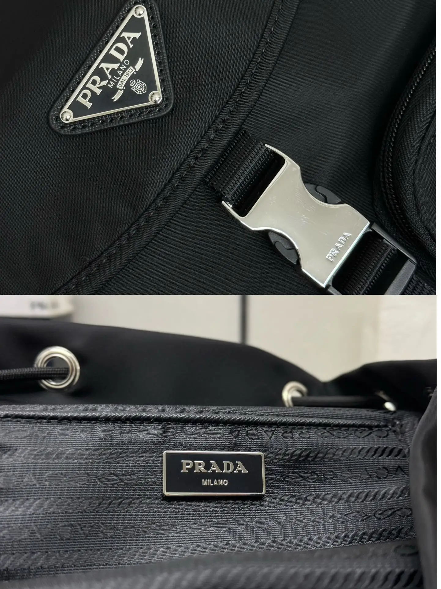 Nylon Backpack with Enamel Logo D63011346 — view 9