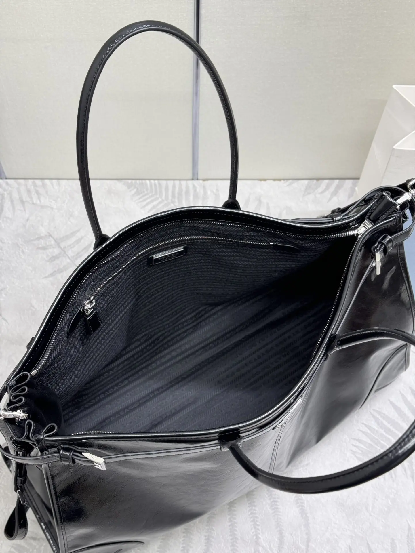 Lux Soft Leather Top-Handle Tote Bag D136011349 — view 8