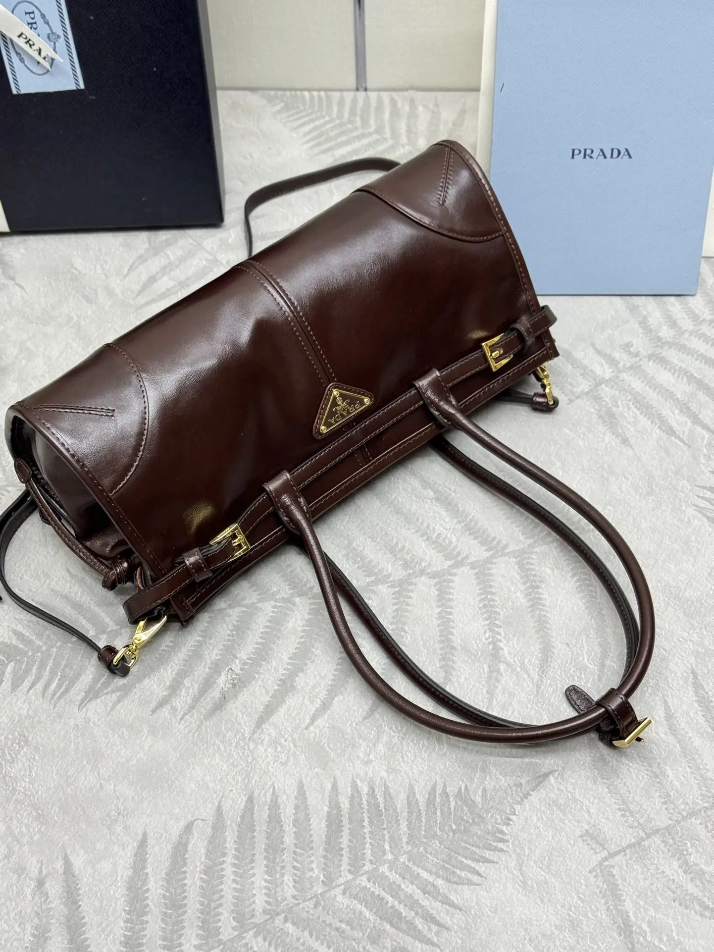 Prada Soft Lux Leather Shoulder Bag D105011350 — view 6