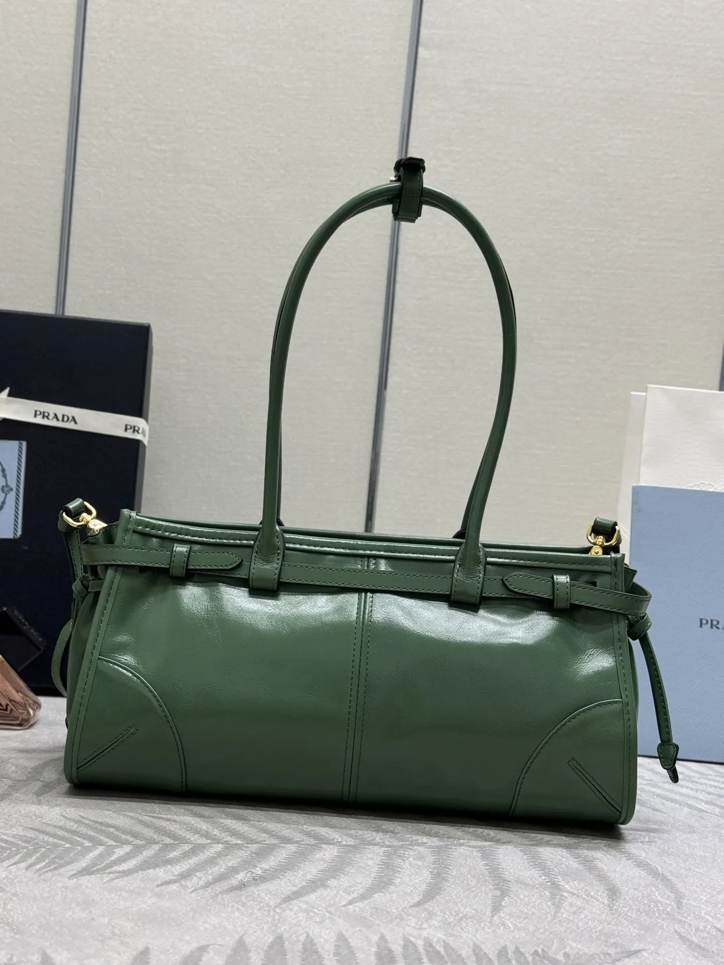 Soft Lux Leather Top-Handle Shoulder Bag D105011351 — view 3