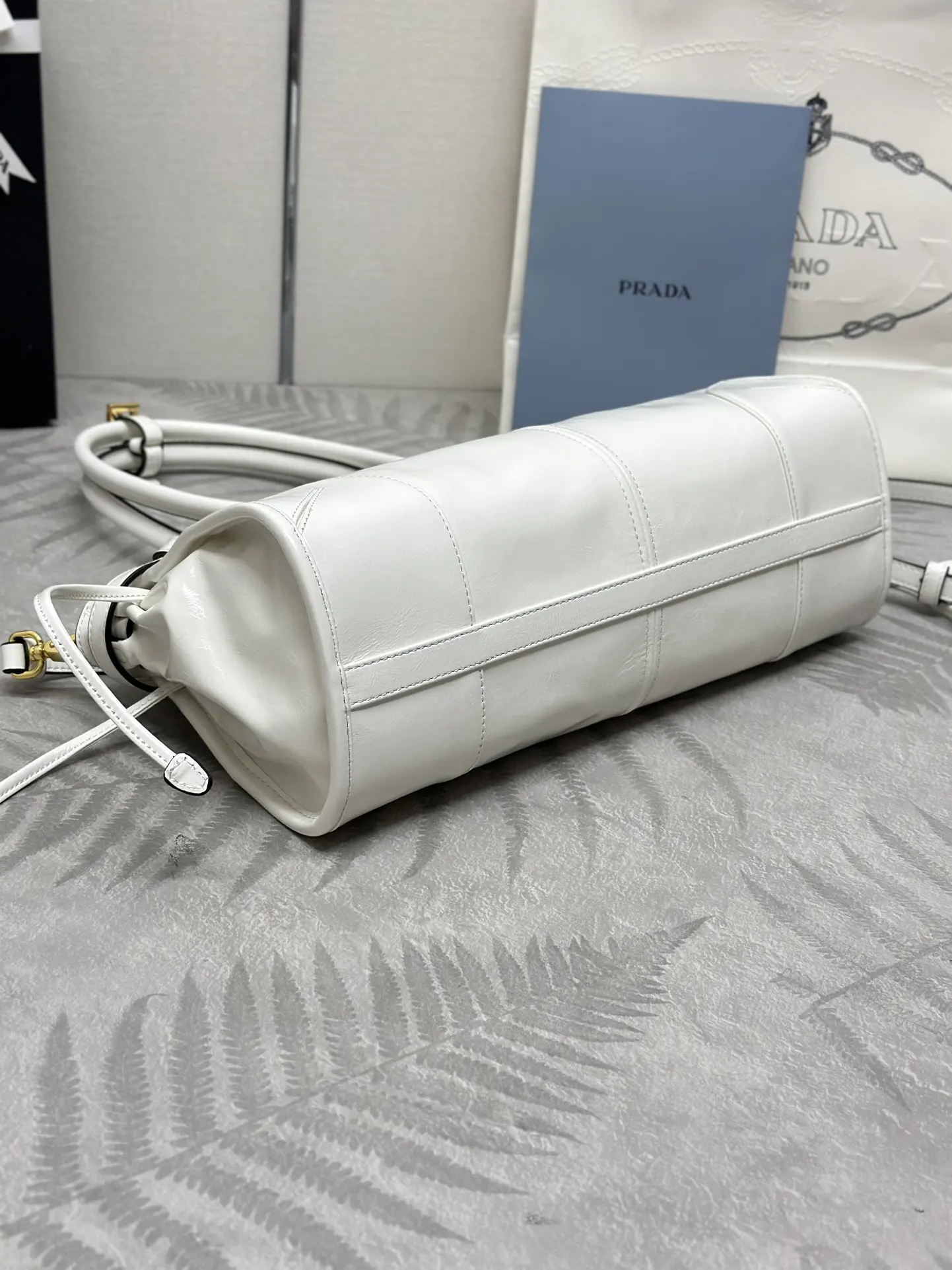 Prada Soft Lux Leather Top-Handle Bag D105011011 — view 6