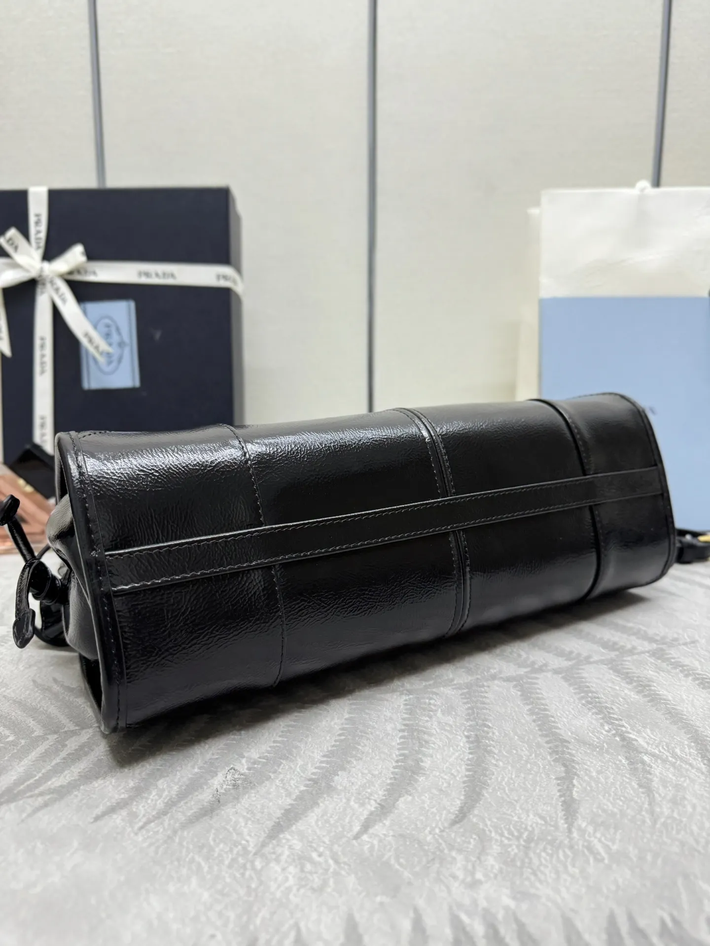 Prada Soft Lux Patent Leather Top-Handle Bag D103011353 — view 4