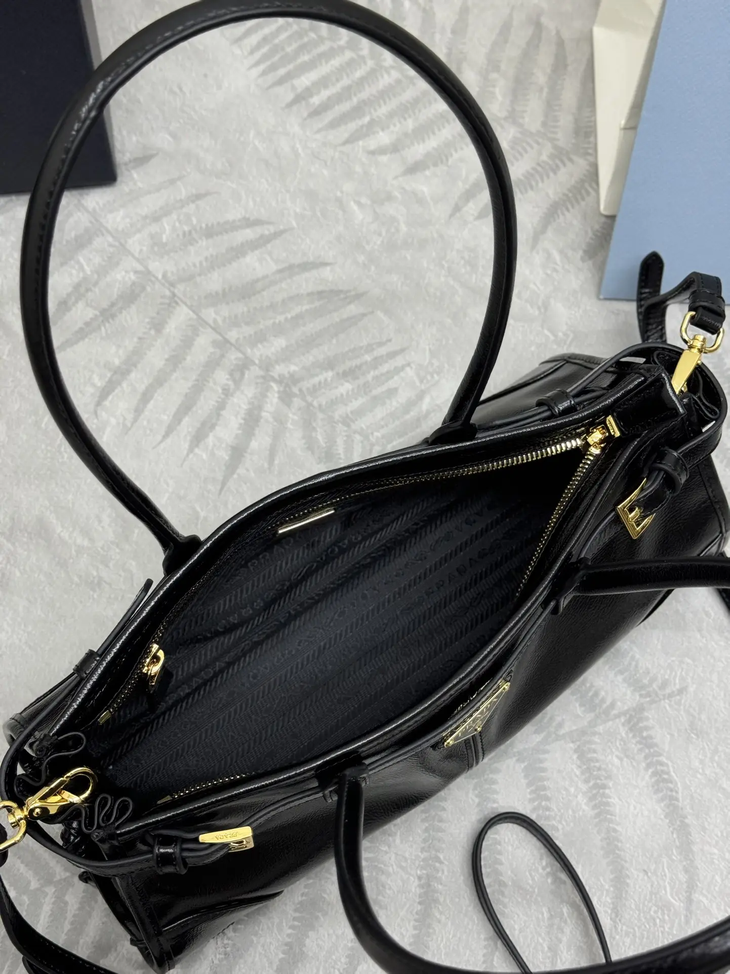 Prada Soft Lux Patent Leather Top-Handle Bag D103011353 — view 8