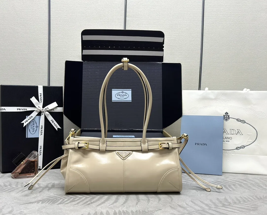 Prada Soft Lux Oiled Leather Top-Handle Bag D105011354