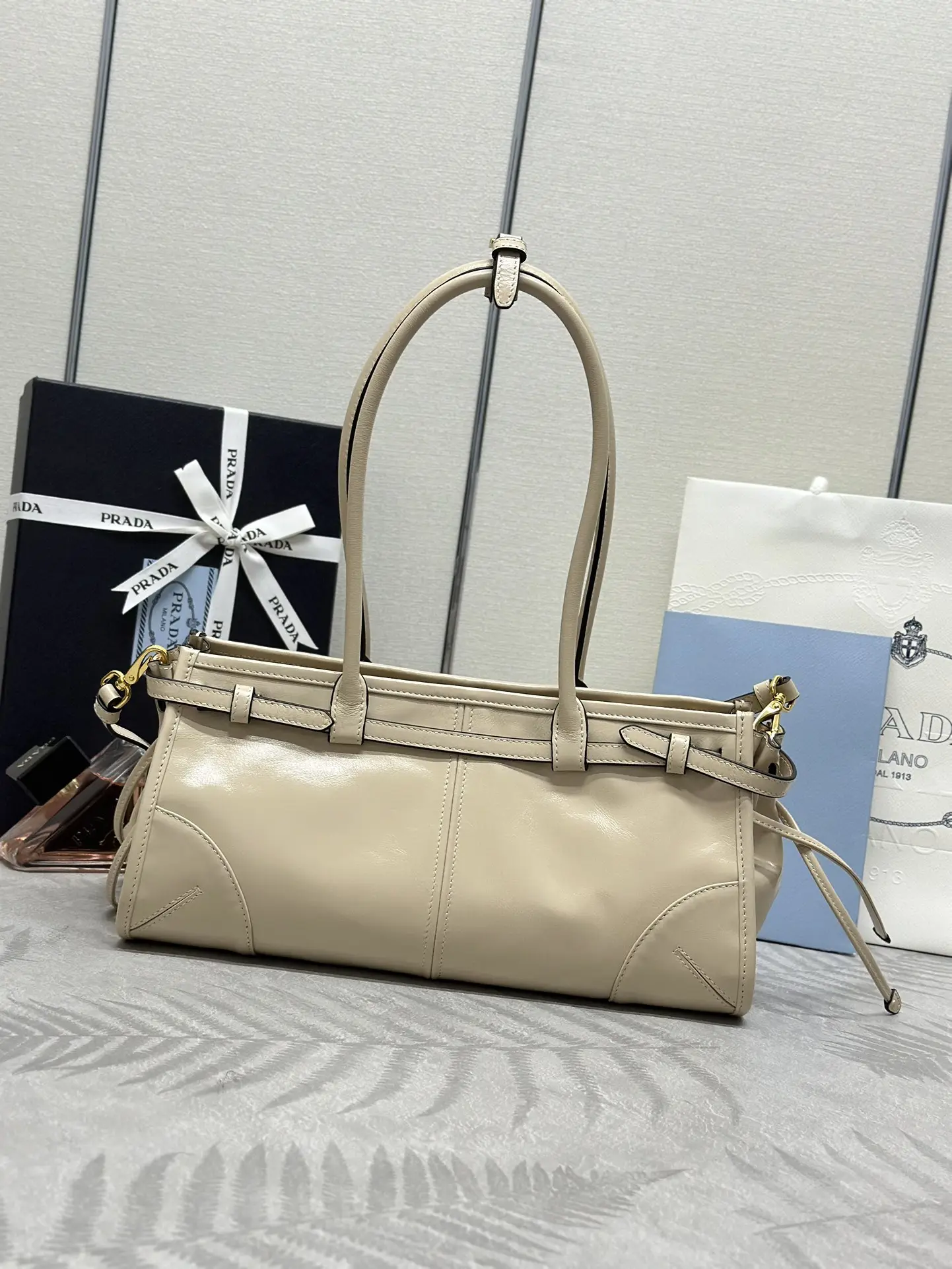Prada Soft Lux Oiled Leather Top-Handle Bag D105011354 — view 2