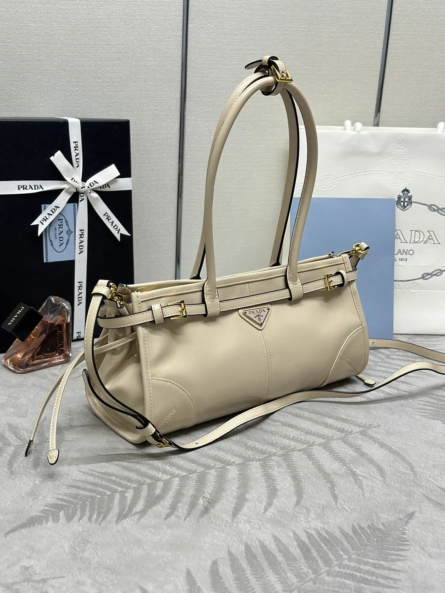 Prada Soft Lux Oiled Leather Top-Handle Bag D105011354 — view 3