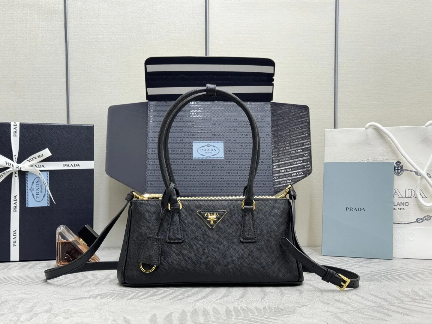 Prada Saffiano Crossbody Top-Handle Bag D109011358