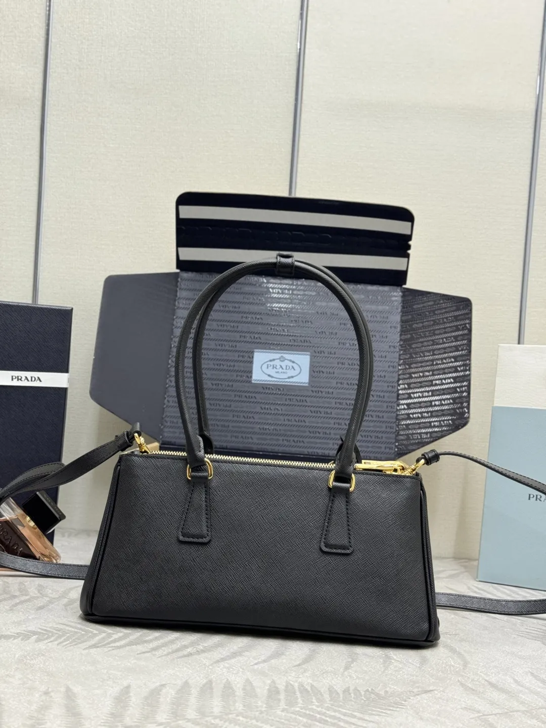 Prada Saffiano Crossbody Top-Handle Bag D109011358 — view 2
