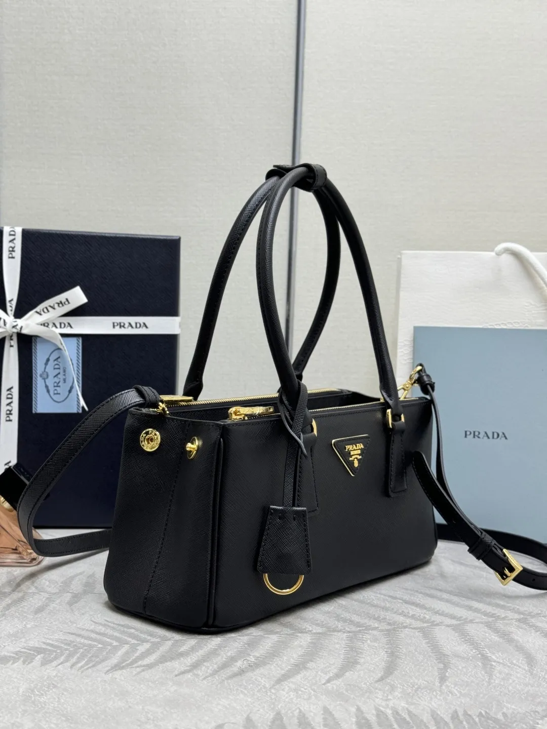 Prada Saffiano Crossbody Top-Handle Bag D109011358 — view 5