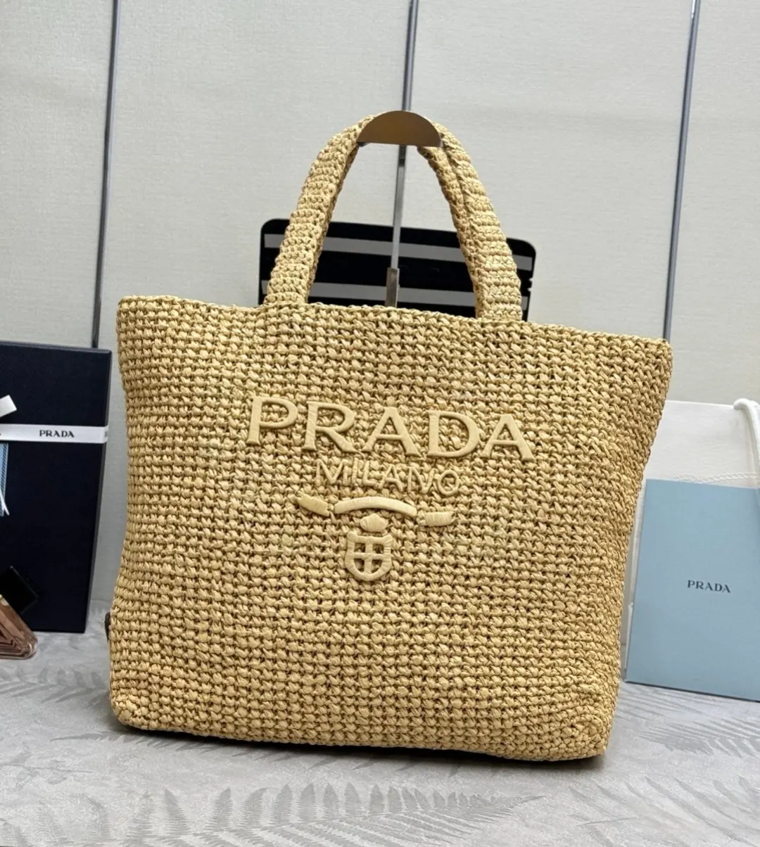 Prada Raffia Large Tote Bag D113011360