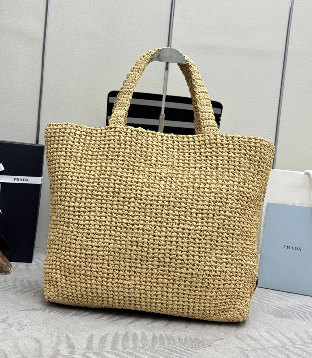 Prada Raffia Large Tote Bag D113011360 — view 2