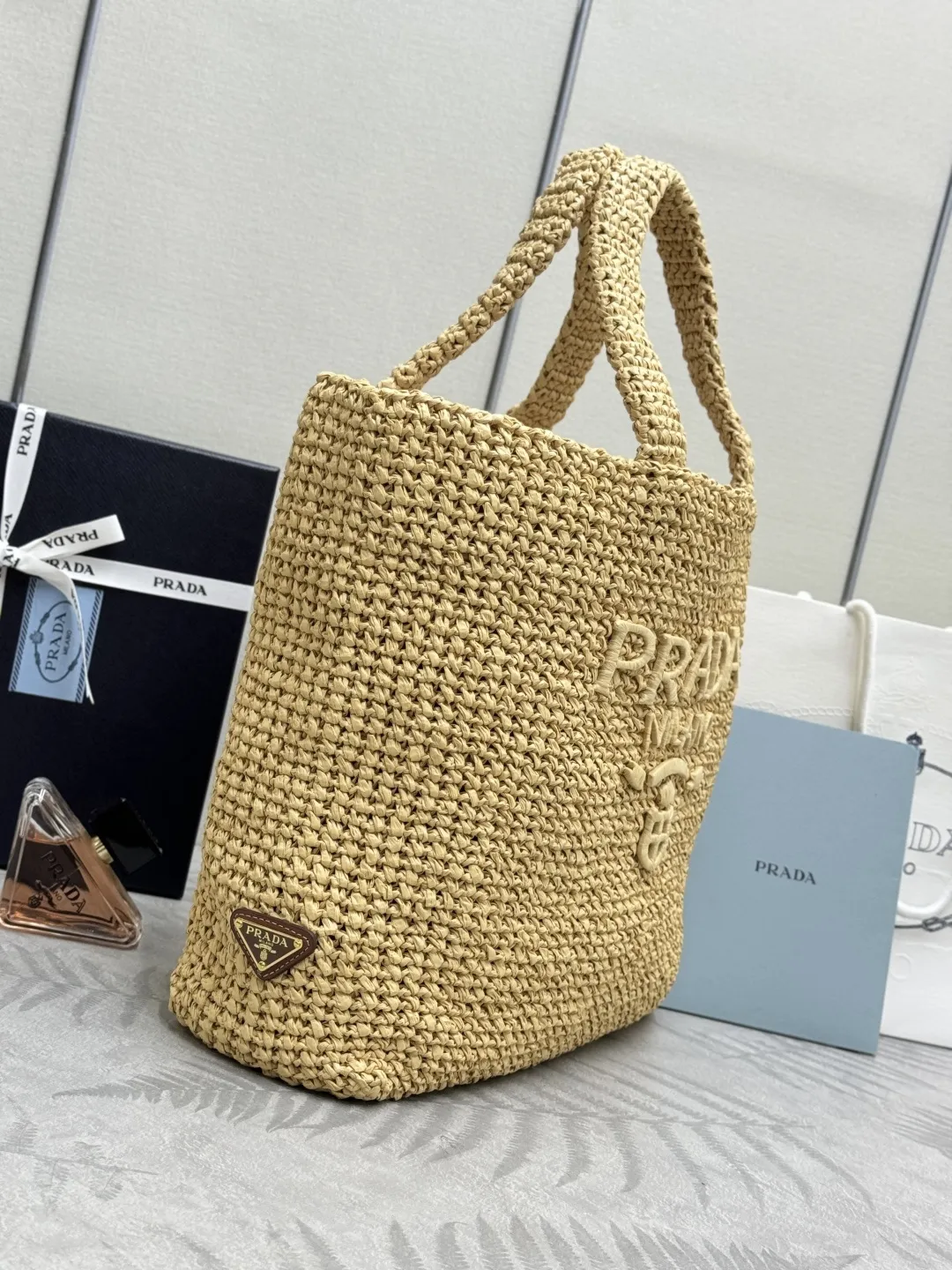 Prada Raffia Large Tote Bag D113011360 — view 4