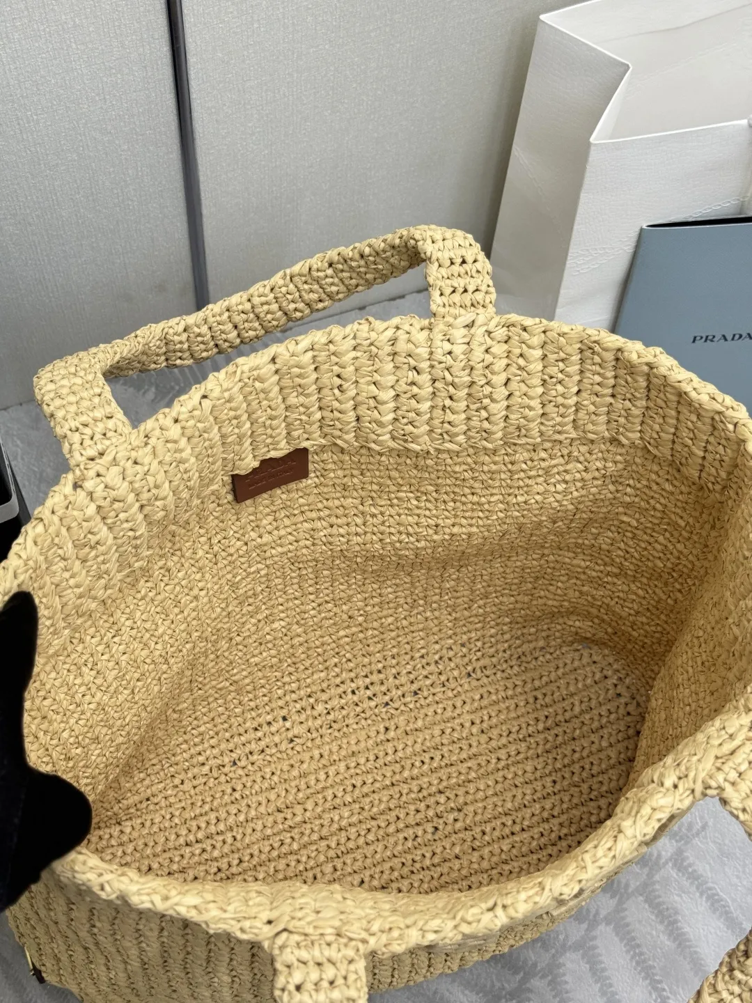Prada Raffia Large Tote Bag D113011360 — view 8