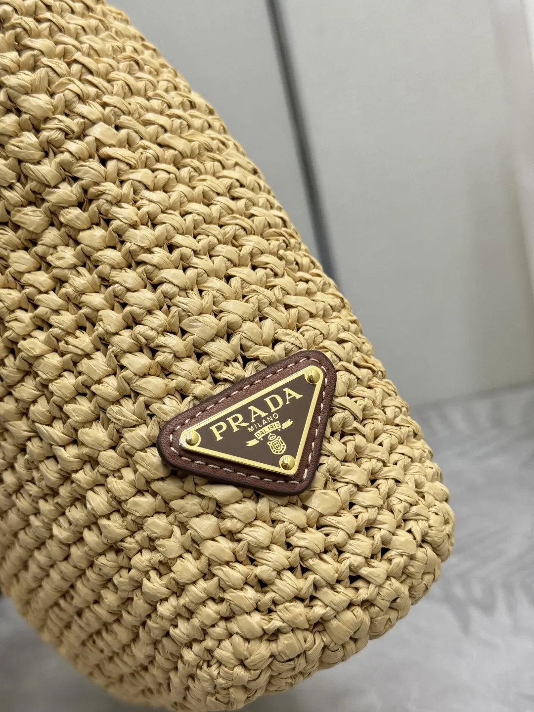 Prada Raffia Effect Small Tote Bag D77011361 — view 6