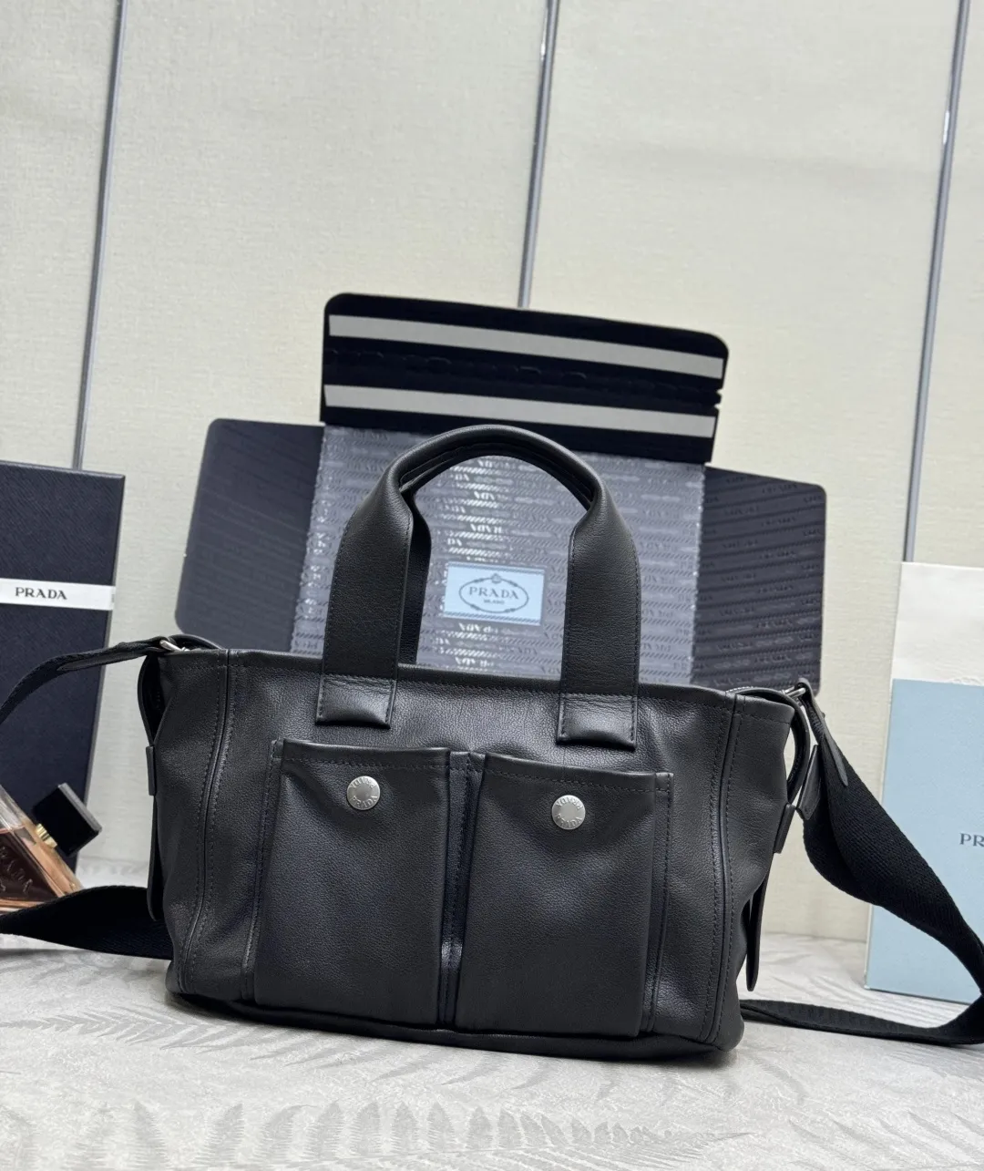 Prada Route Leather Mini Tote Bag D109011036 — view 2