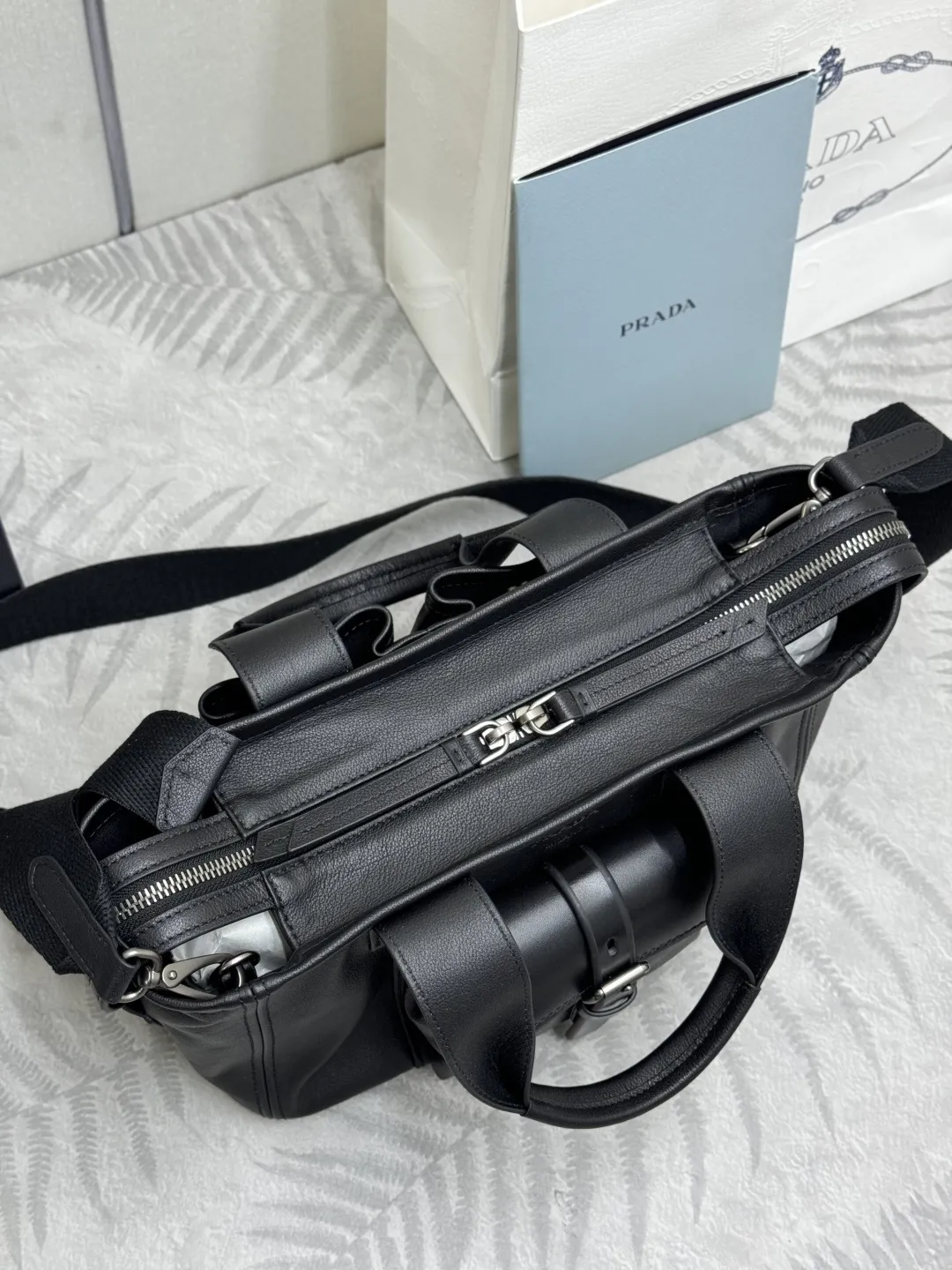 Prada Route Leather Mini Tote Bag D109011036 — view 5