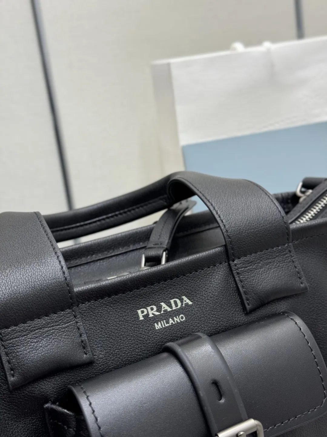 Prada Route Leather Mini Tote Bag D109011036 — view 7