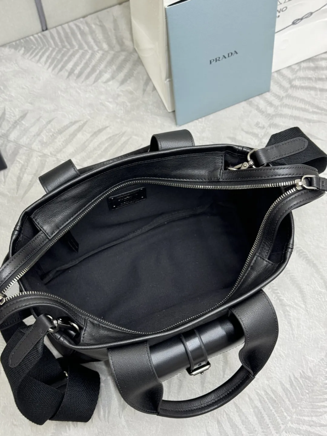 Prada Route Leather Mini Tote Bag D109011036 — view 8